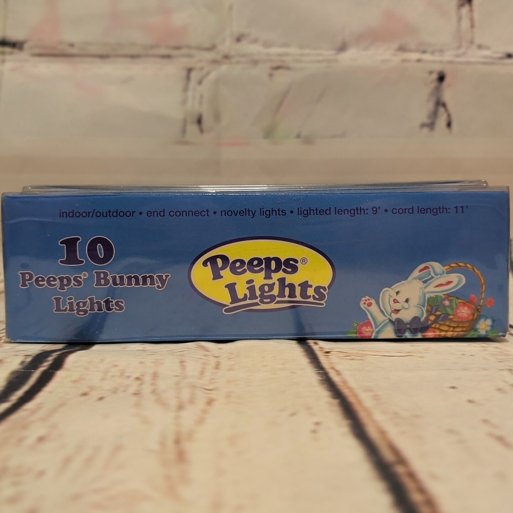 NIB Vintage Blue Peeps 10 Bunny Lights - Picture 4 of 7
